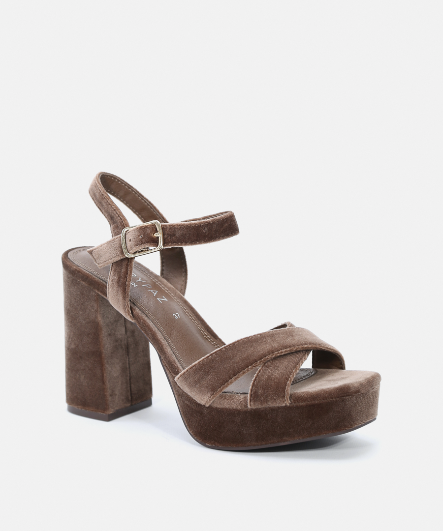 Sandalias plataforma terciopelo image number null